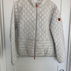 SAVE THE DUCK Off-White Quilted Puffer Jacket